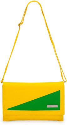 Frosty Fashion Women Casual Yellow, Green PU Sling Bag