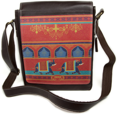 Made In India Men, Women Casual Brown PU Sling Bag