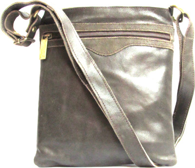 75% OFF on Attitude Men, Women Casual Brown Genuine Leather Sling Bag
