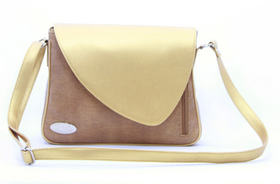 57% OFF on DHC Women Casual Tan, Gold PU Sling Bag