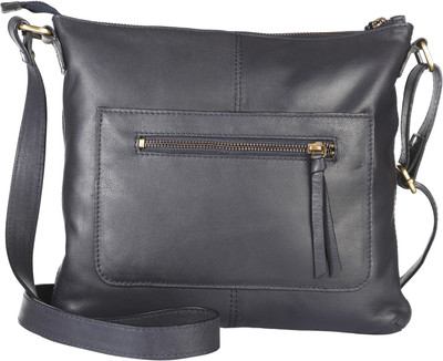 11% OFF on Sellini Women Casual Black Genuine Leather Sling Bag