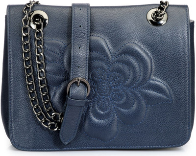 10% OFF on Phive Rivers Women Casual Blue Genuine Leather Sling Bag