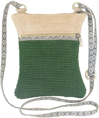 Beautona Girls Green Jute, Cotton