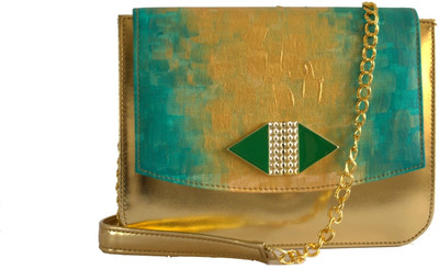 55% OFF on Demure Women Formal Green, Gold Canvas, PU Sling Bag 55% OFF on Demure Women Formal Green, Gold Canvas, PU Sling Bag