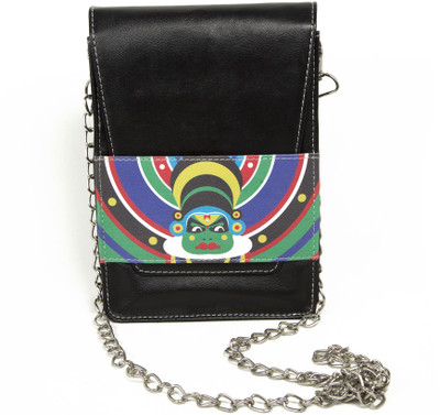 Made In India Women Casual Black PU Sling Bag