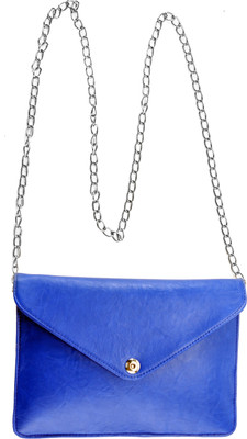13% OFF on Lee Italian Women Evening/Party Blue PU Sling Bag