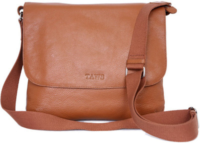 57% OFF on Taws Men Casual Tan Genuine Leather Sling Bag