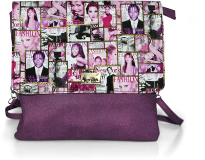 50% OFF on Fab Fashion Women, Girls Casual, Festive, Formal Purple Leatherette Sling Bag