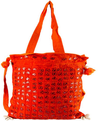 44% OFF on Little India Women Casual Orange Cotton Sling Bag