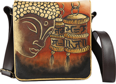 8% OFF on Rang Rage Men Casual Brown Canvas Sling Bag