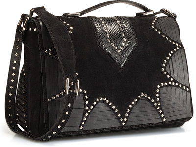 Phive Rivers Genuine Leather : Gianize_pr659 Medium Sling Bag - Black