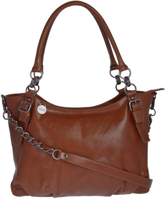WeMe Women Casual Brown Genuine Leather Sling Bag