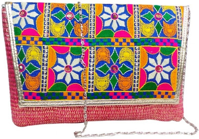 Bhamini Women Festive Red Jute Sling Bag Bhamini Women Festive Red Jute Sling Bag