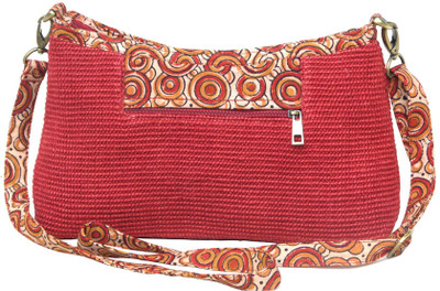 Beautona Women Casual Red Cotton Sling Bag Beautona Women Casual Red Cotton Sling Bag