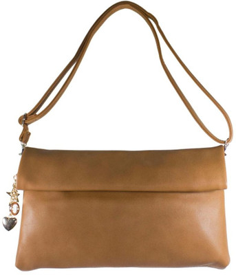 71% OFF on Heels & Handles Women Casual Brown Leatherette Sling Bag