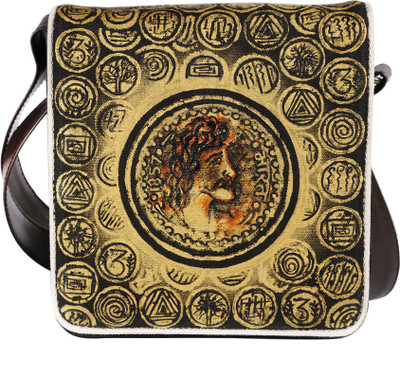 8% OFF on Rang Rage Men Casual Brown Canvas Sling Bag