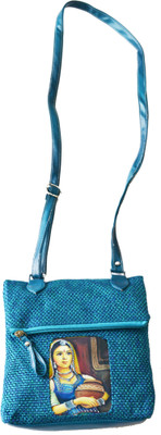 35% OFF on Fashion Jamun Women Casual, Festive Blue Jute Sling Bag