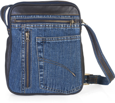 10% OFF on Hibiscus Women Casual Blue, Brown Denim, Genuine Leather Sling Bag 10% OFF on Hibiscus Women Casual Blue, Brown Denim, Genuine Leather Sling Bag