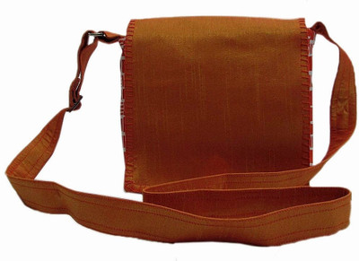 Indha Craft Men, Women Casual Orange, White Polyester, Cotton Sling Bag Indha Craft Men, Women Casual Orange, White Polyester, Cotton Sling Bag