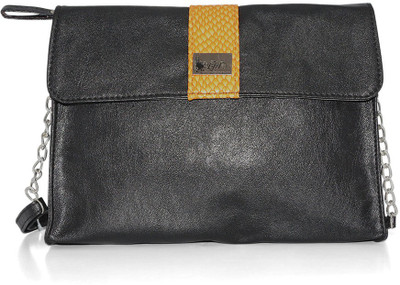 50% OFF on Fab Fashion Women, Girls Casual, Festive, Formal Black Leatherette Sling Bag