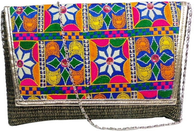 Bhamini Women Festive Black Jute Sling Bag Bhamini Women Festive Black Jute Sling Bag