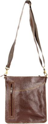 10% OFF on Hibiscus Women Casual Brown Genuine Leather Sling Bag