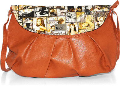 80% OFF on Fab Fashion Women, Girls Casual, Festive, Formal Brown Leatherette Sling Bag