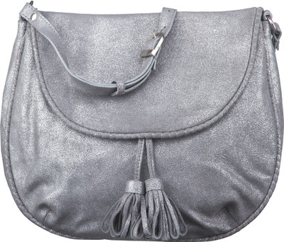 26% OFF on Neon By Paint Women Casual Silver Genuine Leather Sling Bag