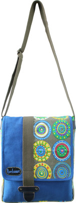 33% OFF on Anekaant Men, Women Casual Blue, Grey Canvas, Genuine Leather, Cotton Sling Bag 33% OFF on Anekaant Men, Women Casual Blue, Grey Canvas, Genuine Leather, Cotton Sling Bag