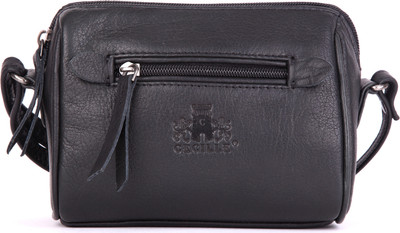69% OFF on Cecille Women Black Genuine Leather Sling Bag