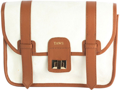 57% OFF on Taws Women Formal White Canvas Sling Bag