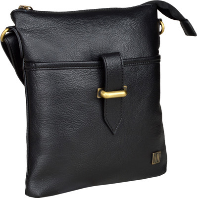 Otls Men, Women Casual Black Leatherette Sling Bag Otls Men, Women Casual Black Leatherette Sling Bag