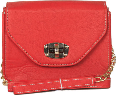 Bern Women Casual Red PU Sling Bag Bern Women Casual Red PU Sling Bag