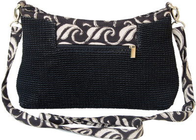 Beautona Women Casual Black Cotton Sling Bag