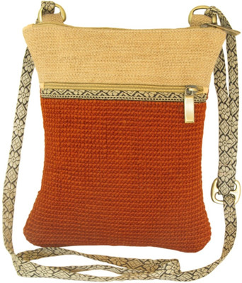 Beautona Girls Orange Jute, Cotton