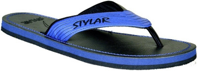 37% OFF on Stylar Blue and Black Virat II Flip Flops