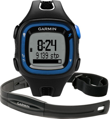Garmin Forerunner 15 With Heart Rate Monitor (Blue Case) Smartwatch (Black)