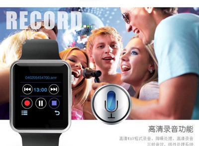 Medulla APL2.0 GSM SIM card Camera Video Recorder Fitness Tracker Bluetooth Silver Smartwatch (Black Strap) 