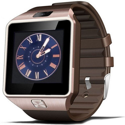 JAS Dz09 Smartwatch (Brown Strap) 