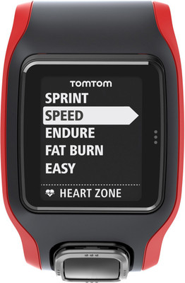 TomTom 1RA0.001.00 Runner Cardio GPS Watch Smartwatch (Black, Red Strap) 