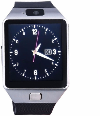VibeX ™ DZ-09 In-Built 3G Mobile and Camera Ext. Memory card Slot Silver Smartwatch (Silver Strap Free Size) 