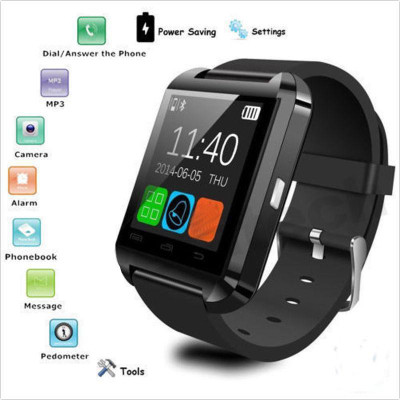 99Gems Bluetooth watchinternational Smartwatch (Black Strap) 