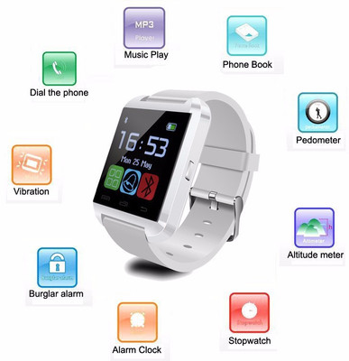 Qtec SWU8 Smartwatch (Black Strap) 