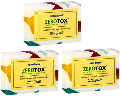 Healthbuddy Zerotox Handmade Soap Mix Fruit, 3 Packs Of 125 Gm Each Healthbuddy Zerotox Handmade Soap Mix Fruit, 3 Packs Of 125 Gm Each