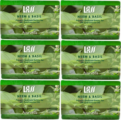 2% OFF on Lass Naturals Neem And Basil Handmade Soap (Pack Of 6)