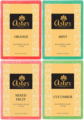 Aster Luxury Summer Splash Handmade Bathing Bar - Set Of 4 (Cucumber Mint Mixed Fruit Orange) Aster Luxury Summer Splash Handmade Bathing Bar - Set Of 4 (Cucumber Mint Mixed Fruit Orange)