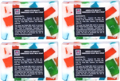 Absolute Beauty Goat Milk Whitening Glow Skin Care Handmade Fairness Soap Combo-4 (100 G)