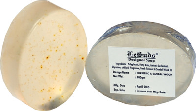 78% OFF on Lesuds Turmeric Sandal Wood Herbal Handmade Designer Glycerine Soap Set of 2