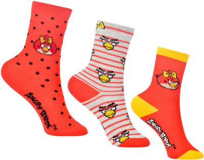 Angry Birds Girl's Printed Crew Length Socks Angry Birds Girl's Printed Crew Length Socks