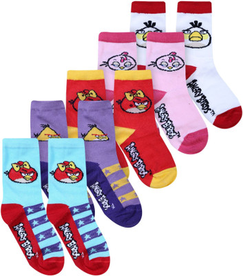 55% OFF on Angry Birds Girl's Printed Crew Length Socks